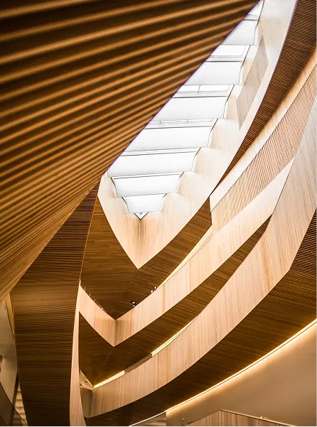 Wooden stairs construction detail